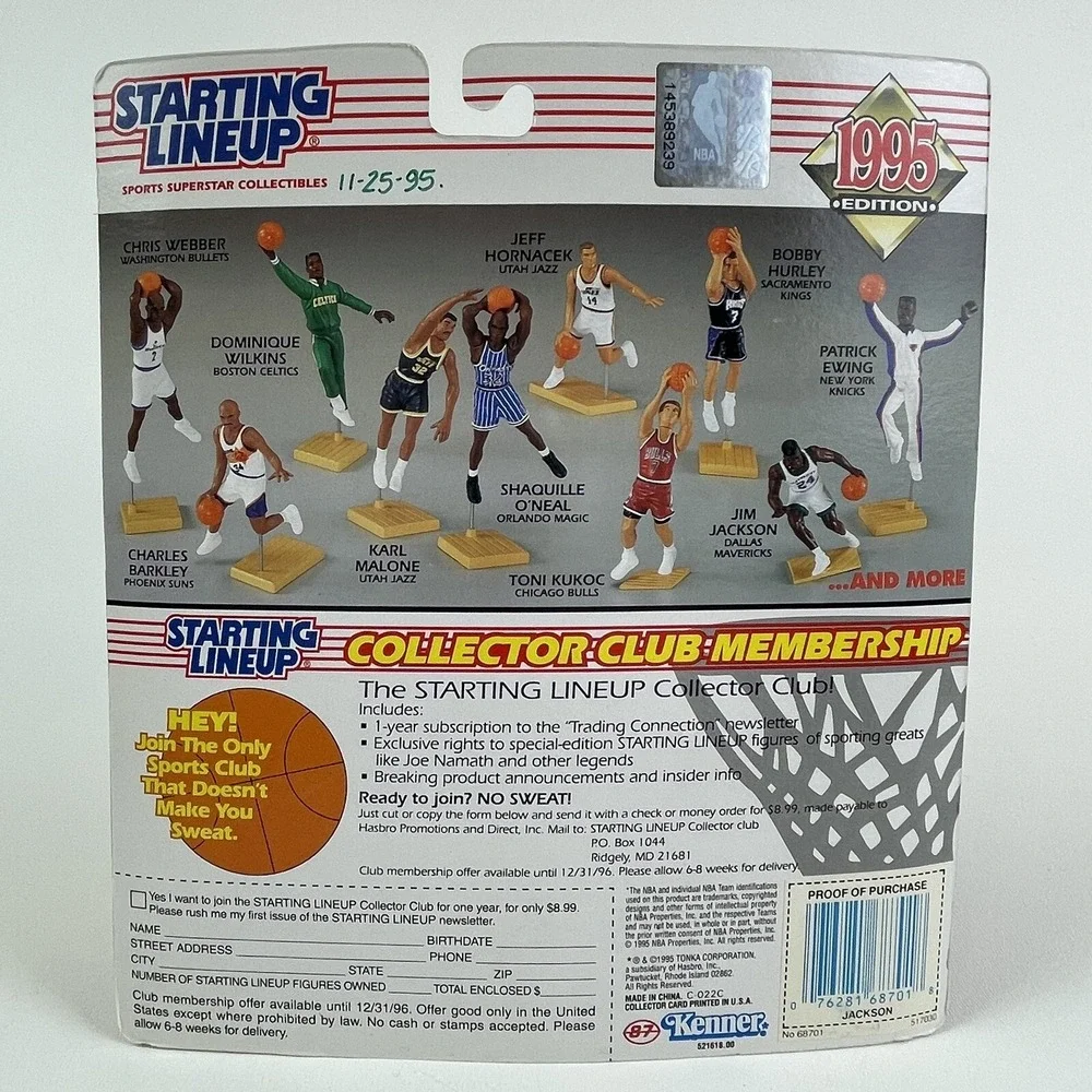 NBA Starting Lineup SLU Jim Jackson Action Figure Dallas Mavericks 1995